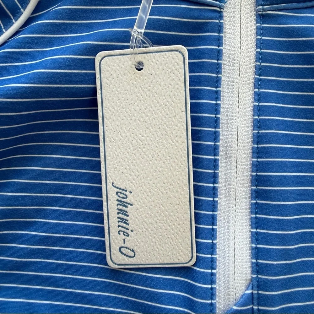 johnnie-O Blue Striped Short Sleeve Top - Picture 2 of 7